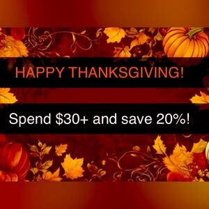 Spend at least $30 and save 20%!